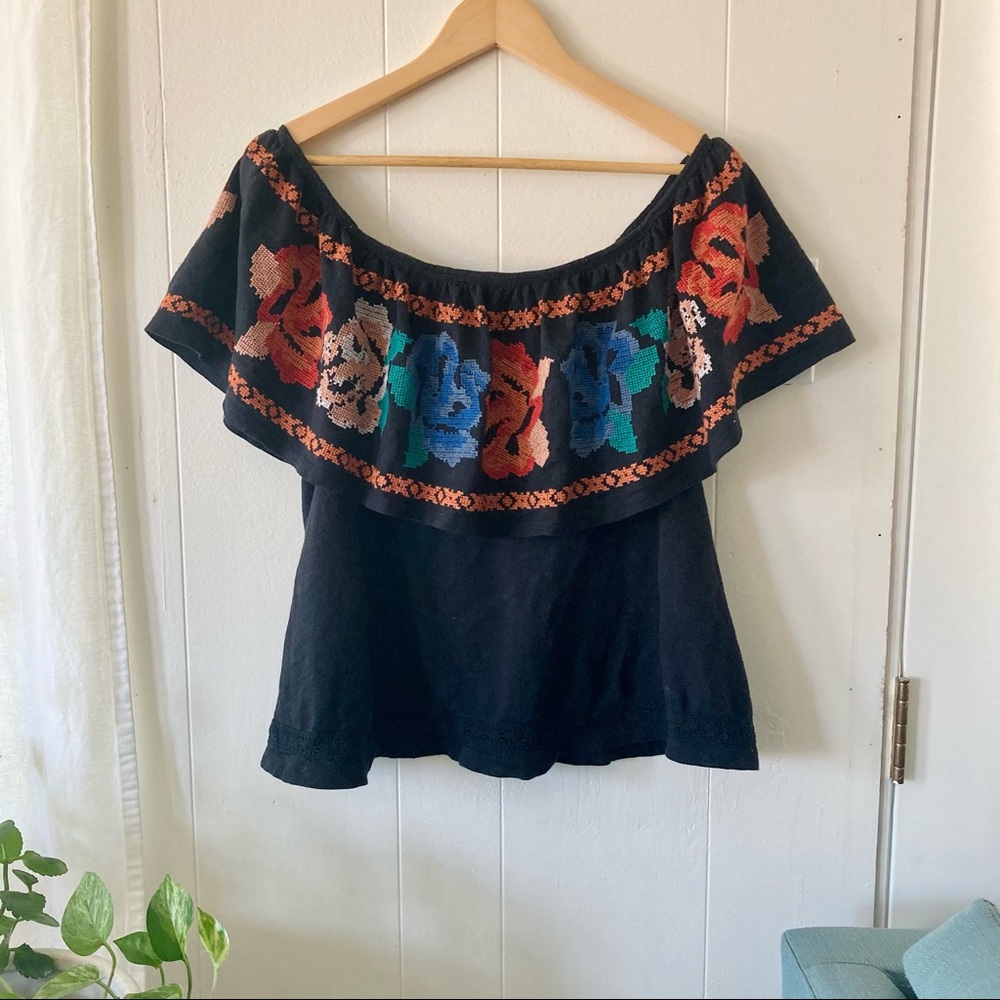 Free people | embroidered off the shoulder top